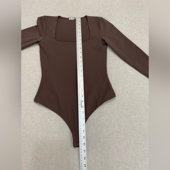 Free People intimately Truth or Square Bodysuit Small Brown Long sleeve Thong - Picture 10 of 12